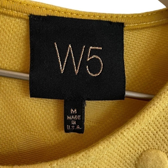 Anthropologie W5 Polka Dot Back Zip Top in Mustard, Size M - Picture 3 of 6